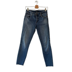 STS Blue Skinny Jeans Raw Hem Stretch Denim‎ Size 26 Blue Excellent Condition